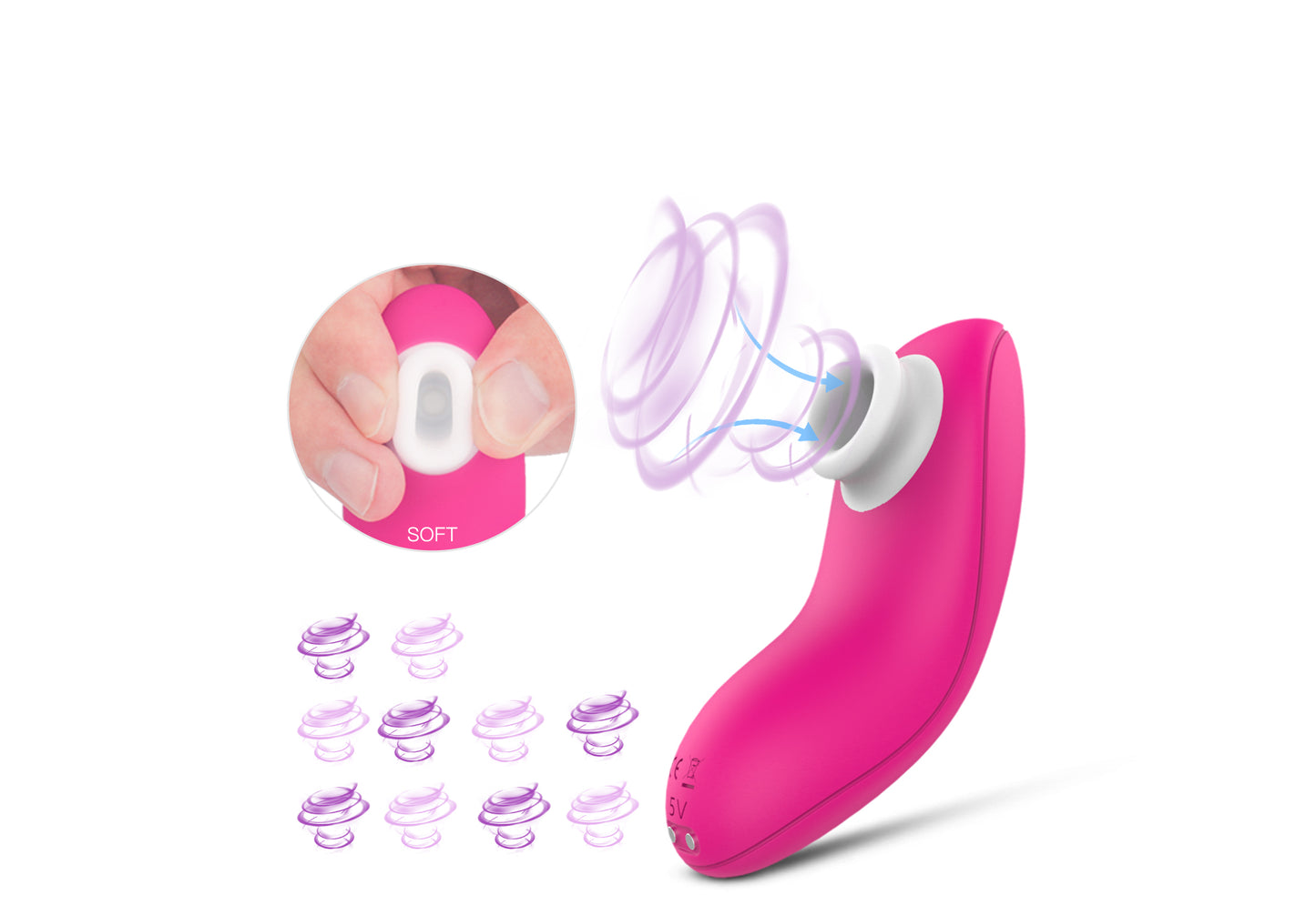 Pluse Succionador Vibrador Multifuncional Recargable USB